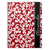 Cherry Red Monogrammed Elements Print Notitieboek (Voorkant)