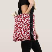 Cherry Red Monogrammed Elements Print Tote Bag (Dichtbij)