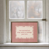 Cherry Red Muzieknotaat Poster - Aangepaste Tekst