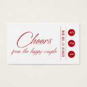 Cherry Red on White, 3 Punch Drink Tickets Visitekaartjes (Voorkant)