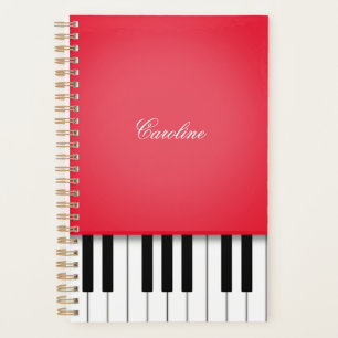 Cherry Red Piano Keyboard Aangepaste muziek Planner