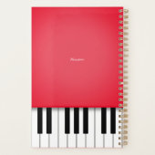Cherry Red Piano Keyboard Aangepaste muziek Planner (Achterkant)