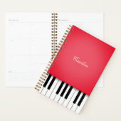 Cherry Red Piano Keyboard Aangepaste muziek Planner (Display)