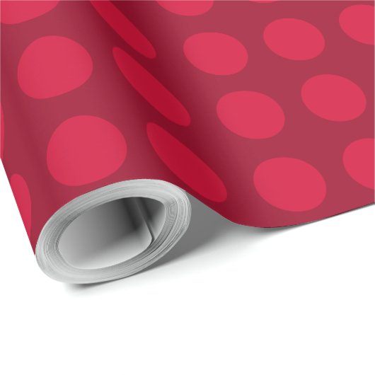 Cherry Red Polka stippen inpakpapier (Rol Hoek)
