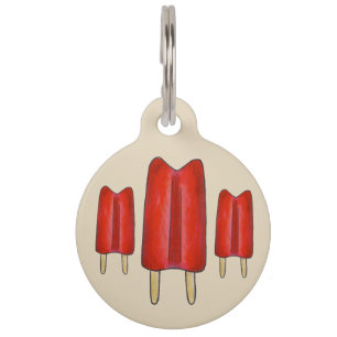 Cherry Red Popsicle Twin Pop Ice Lolly Huisdierpenning