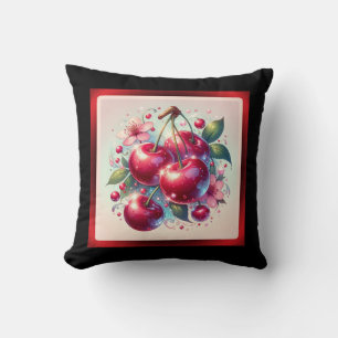 Cherry Red Schattige Cherries Bloemen Girly Pink Kussen