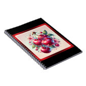 Cherry Red Schattige Cherries Bloemen Girly Pink Notitieboek (Rechterzijde)