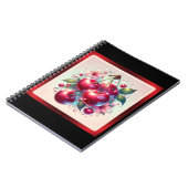 Cherry Red Schattige Cherries Bloemen Girly Pink Notitieboek (Linkerzijde)