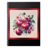 Cherry Red Schattige Cherries Bloemen Girly Pink Notitieboek (Voorkant)