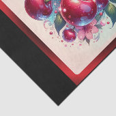 Cherry Red Schattige Cherries Bloemen Girly Pink Tissuepapier (Detail)