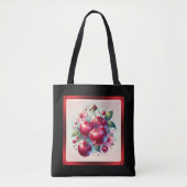 Cherry Red Schattige Cherries Bloemen Girly Pink Tote Bag (Voorkant)