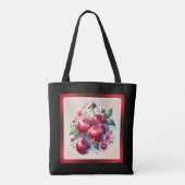 Cherry Red Schattige Cherries Bloemen Girly Pink Tote Bag (Achterkant)