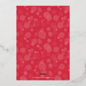 Cherry Red Script Bokeh Merry kerstfoto Folie Folie Feestdagenkaart (Achterkant)