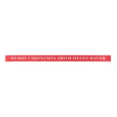 Cherry Red Simple Text Merry Christmas Gift Satijnen Lint (Voorkant)