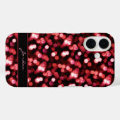Cherry Red Sparkle Lights w / Naam Case-Mate iPhone Case (Achterkant (horizontaal))
