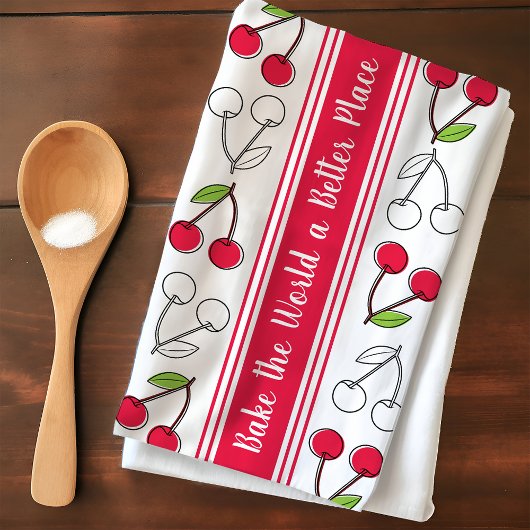 Cherry Red Stripe Theedoek