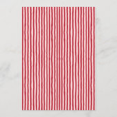 Cherry Red Stripes Bridal Shower Kaart (Achterkant)