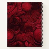 Cherry Red Swirl Vrouwelijk Gepersonaliseerd Notitieboek (Achterkant)