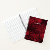 Cherry Red Swirl Vrouwelijk Gepersonaliseerd Notitieboek (Binnen)
