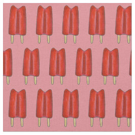 Cherry Red Twin Pop Popsicle Ice Lolly Summertime Stof