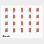 Cherry Red Twin Pop Popsicles Popsikel Ice Lolly Ronde Sticker (Vel)