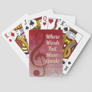 Cherry Red Urban Grunge Sleutel Symbool Muziek The Pokerkaarten
