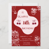 Cherry Red Valentine’s Day 18th Birthday Kaart (Voorkant)