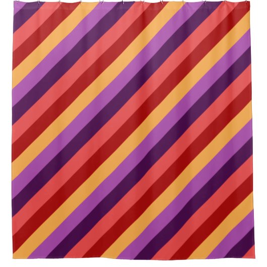Cherry Red Violet Strepen Douche Gordijn (Voorkant)