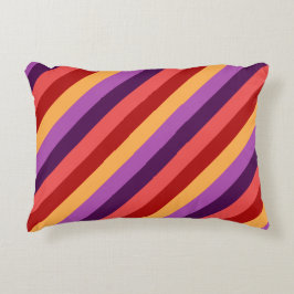 Cherry Red Violet Stripes accent kussen