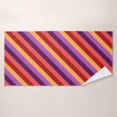 Cherry Red Violet Stripes Badhanddoek (Badhanddoek)