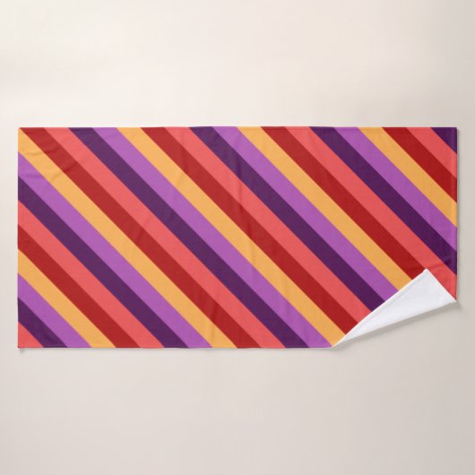 Cherry Red Violet Stripes Badhanddoek (Badhanddoek)