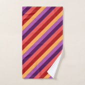Cherry Red Violet Stripes Badhanddoek Set Bad Handdoek (Handdoek)