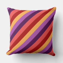 Cherry Red Violet Stripes Groot Sierkussen