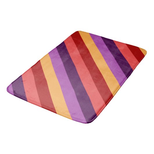 Cherry Red Violet Stripes Grote Badmat (Gekanteld)