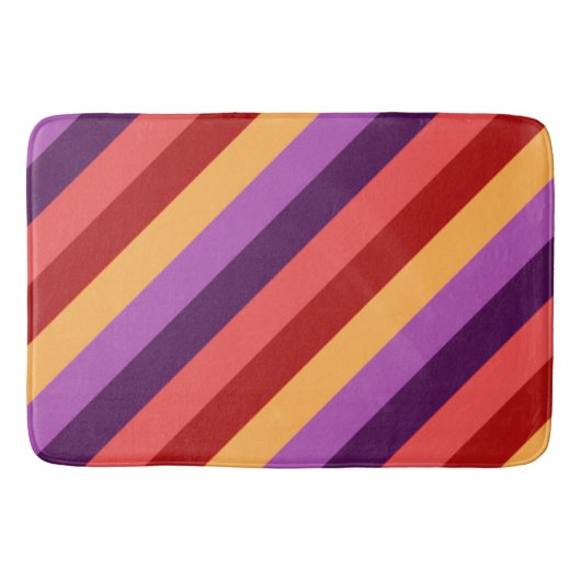 Cherry Red Violet Stripes Grote Badmat (Voorkant)