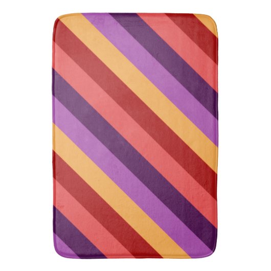 Cherry Red Violet Stripes Grote Badmat (Voorkant Verticaal)