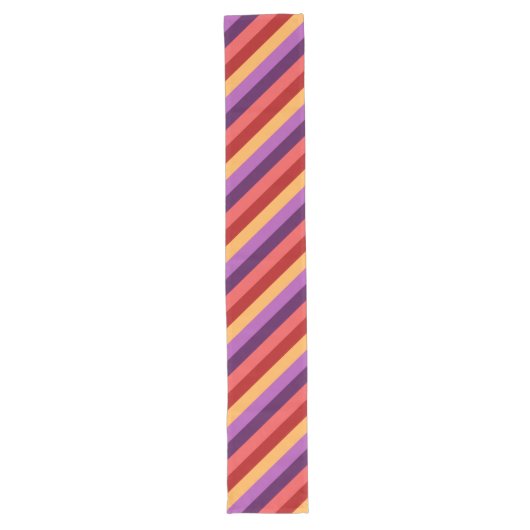Cherry Red Violet Stripes Grote Tafelloper (Voorkant)