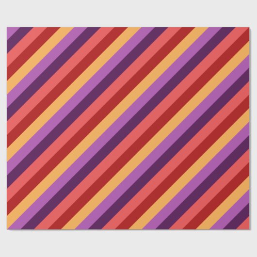 Cherry Red Violet Stripes inpakpapier (Vlak)