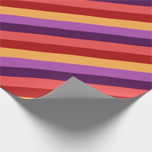 Cherry Red Violet Stripes inpakpapier (Hoek)
