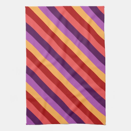 Cherry Red Violet Stripes Keukenhanddoek (Verticaal)