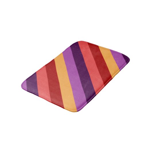 Cherry Red Violet Stripes Kleine Badmat (Gekanteld)