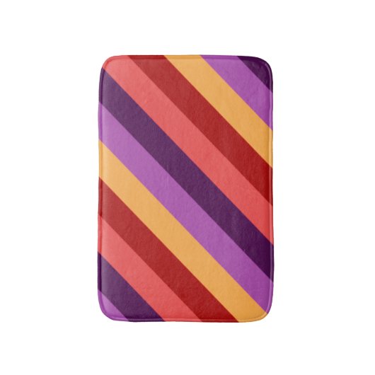 Cherry Red Violet Stripes Kleine Badmat (Voorkant Verticaal)
