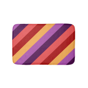 Cherry Red Violet Stripes Kleine Badmat
