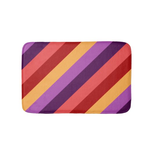 Cherry Red Violet Stripes Kleine Badmat (Voorkant)