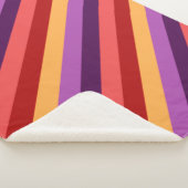 Cherry Red Violet Stripes Kleine Sherpa Deken (3/4)