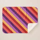 Cherry Red Violet Stripes Kleine Sherpa Deken (Voorkant (horizontaal))