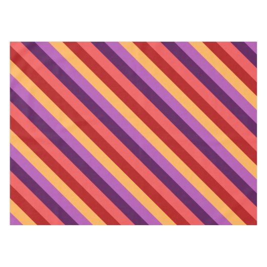 Cherry Red Violet Stripes Kleine Tafelkleed (Voorkant (Horizontaal))