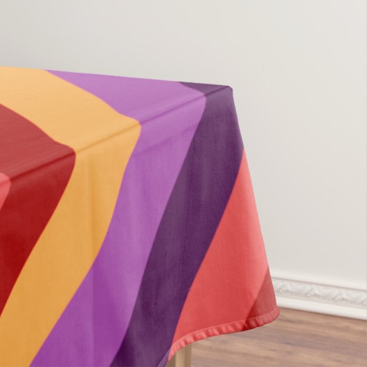 Cherry Red Violet Stripes Kleine Tafelkleed (Voorbeeld)