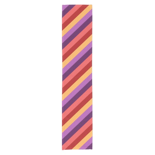 Cherry Red Violet Stripes Kleine Tafelloper (Voorkant)