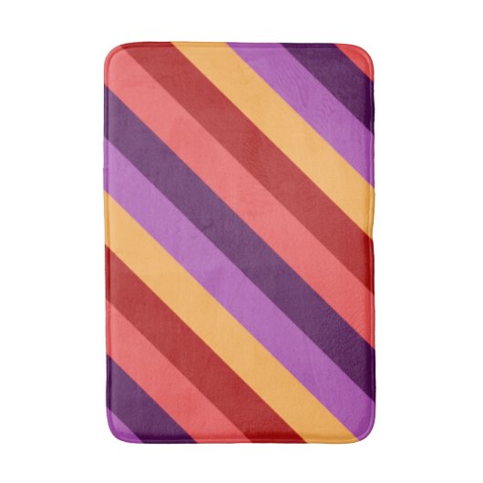 Cherry Red Violet Stripes Medium Bath Mat (Voorkant Verticaal)
